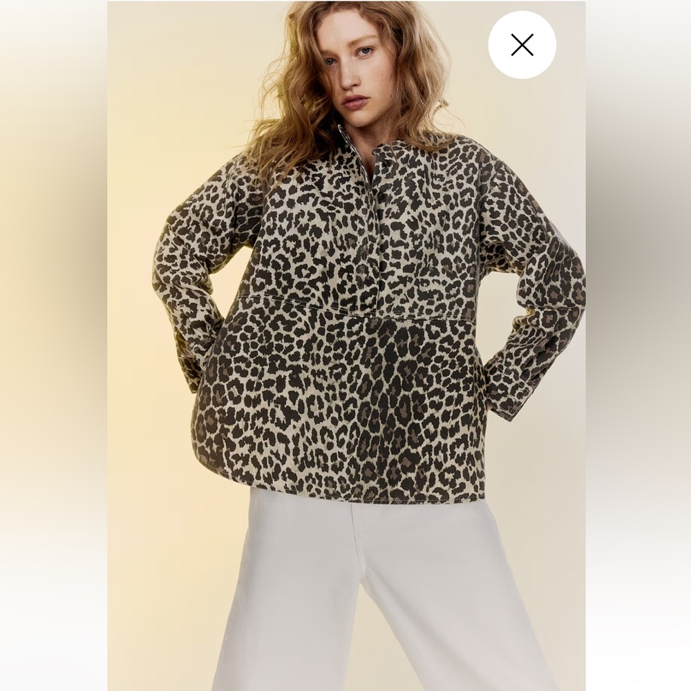 H&M Animal Print Pullover Shirt